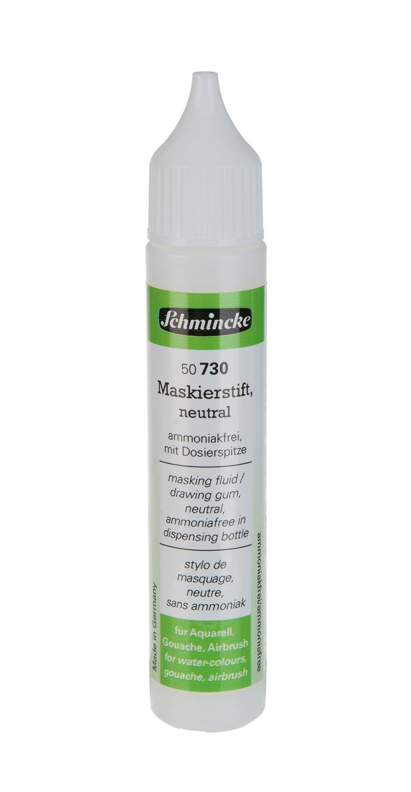 Schmincke - Masking Pen neutral, 25 ml, 50 730 005, dispensing pen, colorless masking liquid for opaque areas of paintings, ammonia-free - Image 1